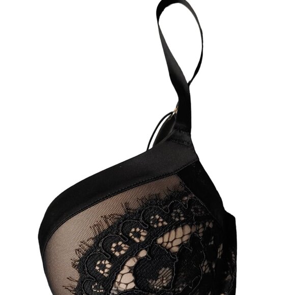 Victoria’s Secret Very Sexy Push Up Bra 32DD Black Lace Satin Limited Edition - Picture 13 of 16